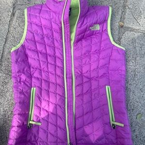The North Face kids Purple Quilted Vest 10-12